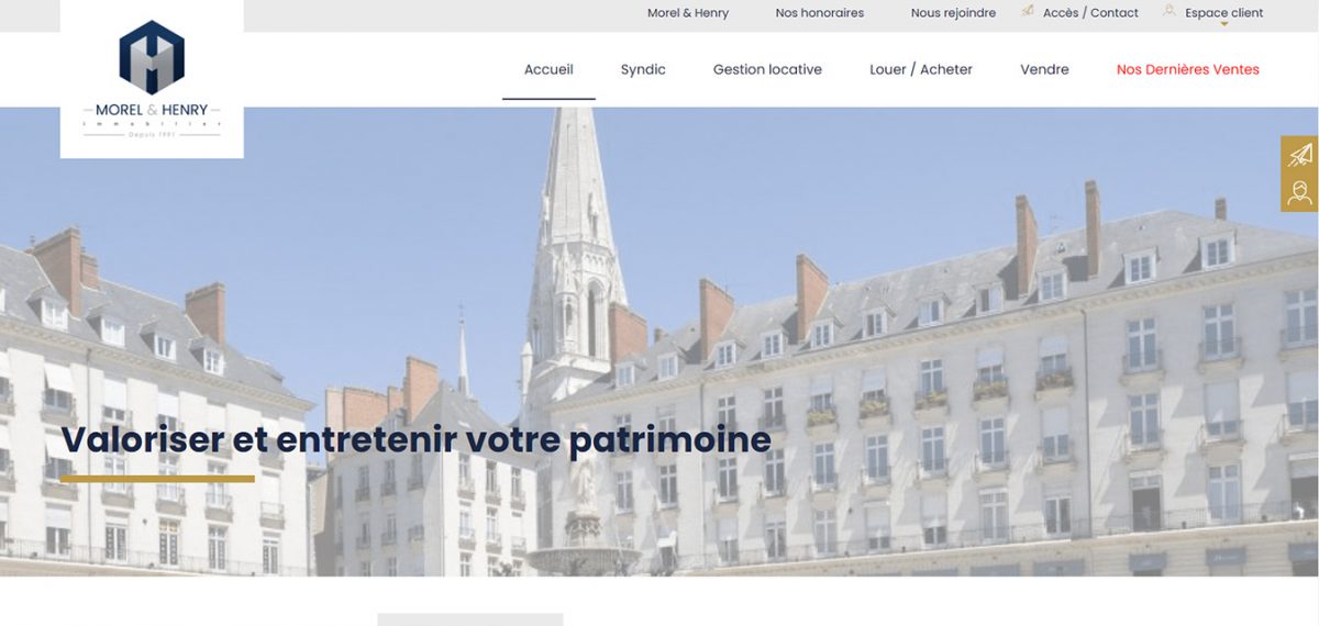 Site internet antiopa maintenance morel immobilier