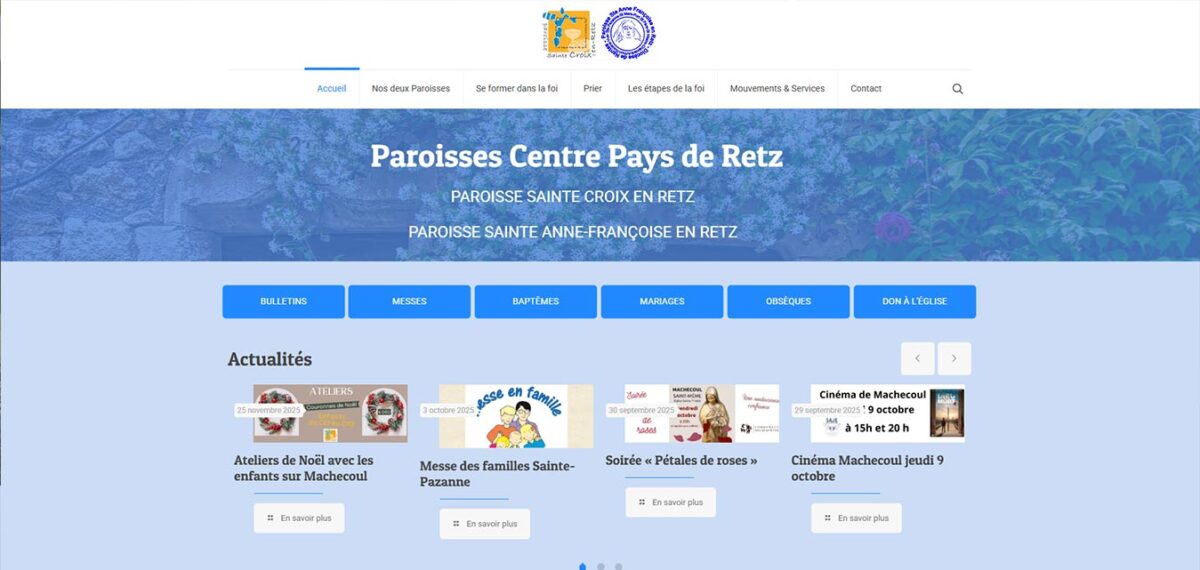 Site internet Antiopa paroisses centre pays de retz