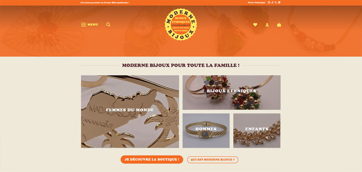 Site Internet antiopa Moderne bijoux à Nantes