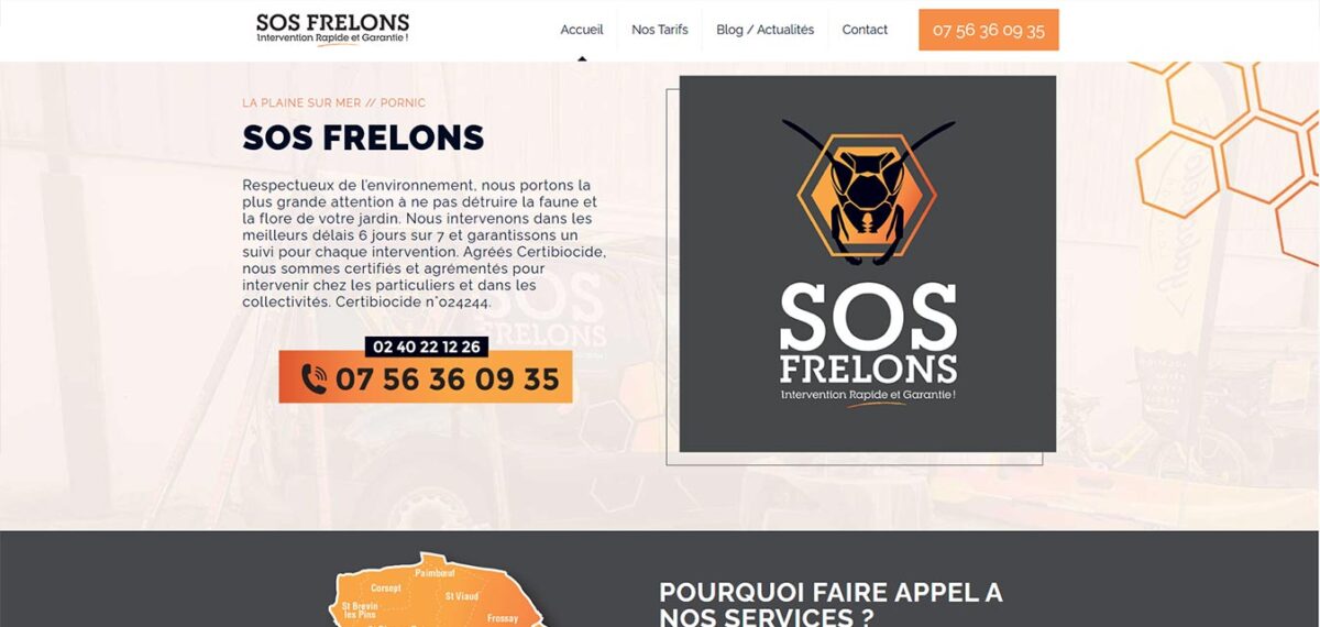 Site internet Antiopa SOS Frelons à Pornic