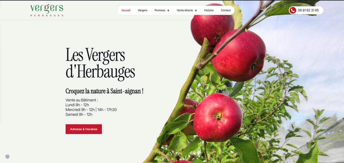 Site internet Antiopa - Les Vergers d'herbauges à Saint-Aignan de Grand Lieu